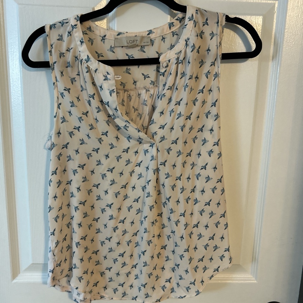 LOFT nude pink  and Blue Women's Top size XS